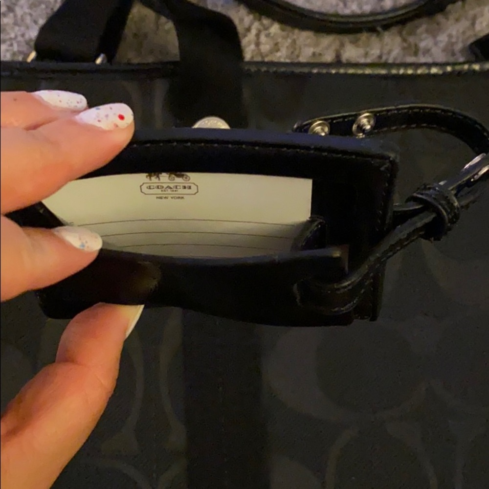 Coach Black Signature Tote with Adjustable Strap - Picture 6 of 8